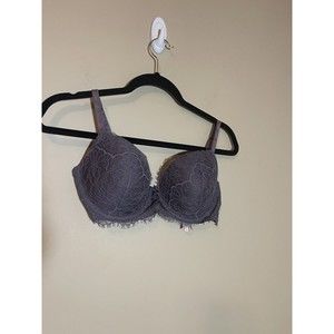 Victoria Secrets Purple Lined Demi Lace Bra Corset Detail In Front 32DDD